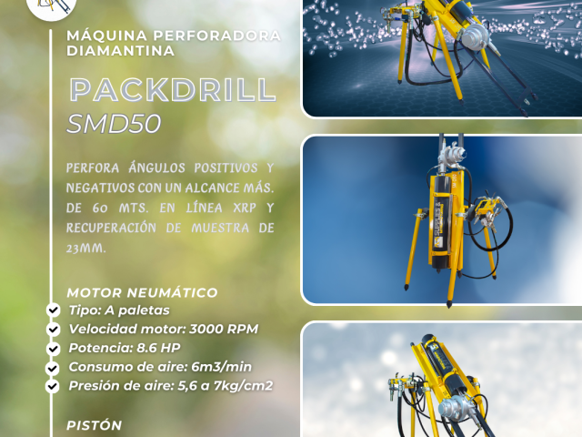 Máquina Perforadora Neumática Para Ubicación De Vetas